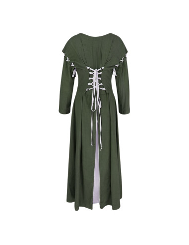 Vestido medieval verde-blanco modelo Larina