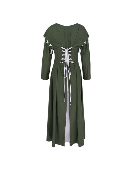 Vestido medieval verde-blanco modelo...