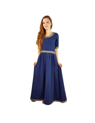 Vestido medieval mujer Enin, color azul