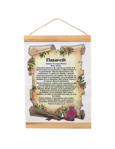 Wimpel mit Holzrahmen Personalisiert mit Ihrem Namen (30x45 cm.)