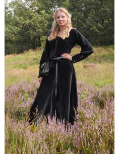 Elizabeth middelalderkjole, sort fløjl