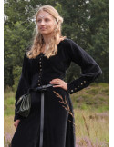 Elizabeth middelalderkjole, sort fløjl
