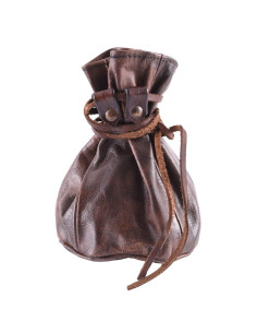 Bolsa grande de piel para monedas