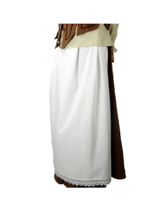 Delantal medieval modelo Jade, color blanco