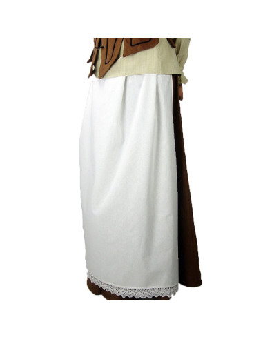 Middelaldermodel Jade forklæde, hvid farve