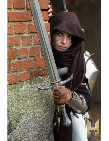 Espada medieval bastarda serie Stronghold 96 cm, color metal