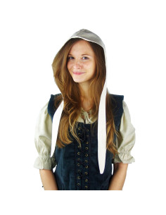 Middeleeuwse crespina damesmodel Alex, naturel wit
