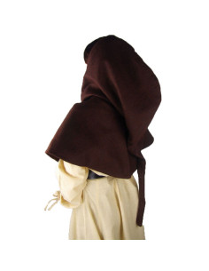 Mittelalter Gugel aus Wolle Modell Anita, dunkelbraun