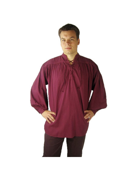 Camisa medieval Friedrich con lazos,...