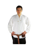 Mittelalterhemd mit Krawatten Gustavo Modell, weiße Farbe
