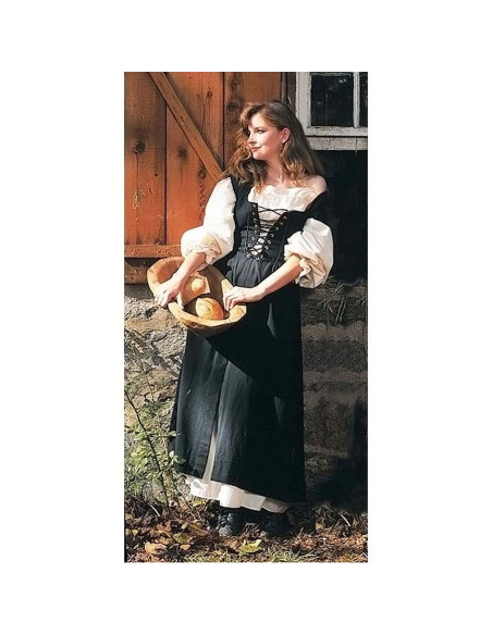 Camisón medieval crema hombros al aire