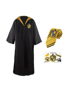 Pack Hufflepuff compuesto de túnica, corbata y tatuajes, Harry Potter