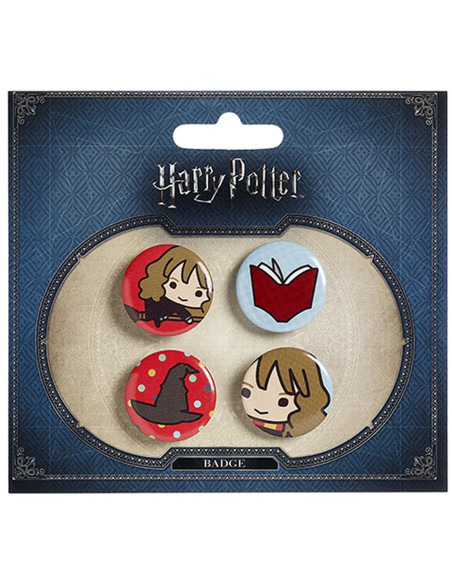 Set de 4 insignias, Hermione, Libro,...