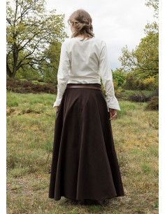 Falda medieval larga marrón oscuro 2