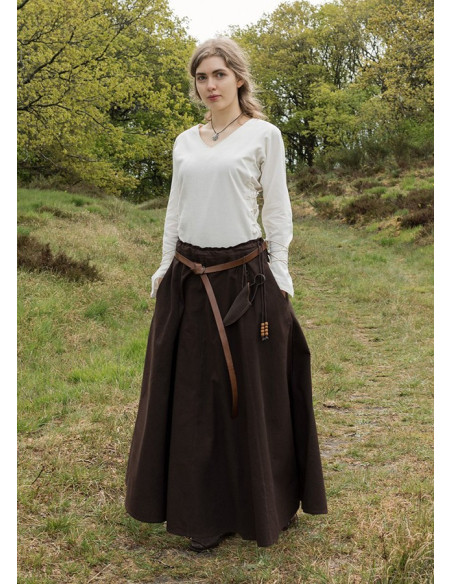 Falda medieval larga marrón oscuro Falda medieval larga marrón oscuro