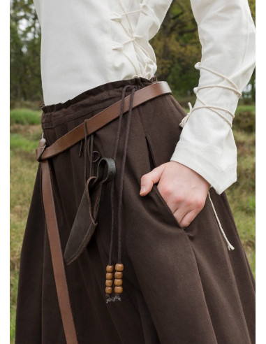 Falda medieval larga marrón oscuro
