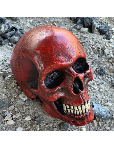 Calavera mediana color rojo