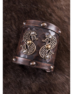 Viking Double Dragon Læderarmbånd 2