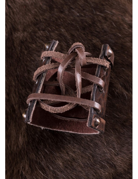 Viking dubbele draak lederen armband