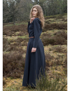 Vestido vikingo largo Afra, Azul Oscuro