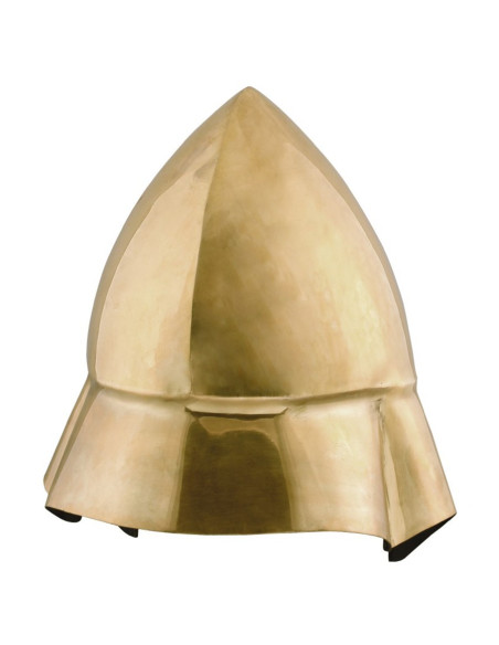Boetische Griekse helm in messing, S....