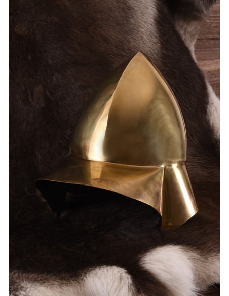 Boetische Griekse helm in messing, S....