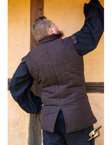 Gambeson af middelalderkriger uden ærmer, brun farve