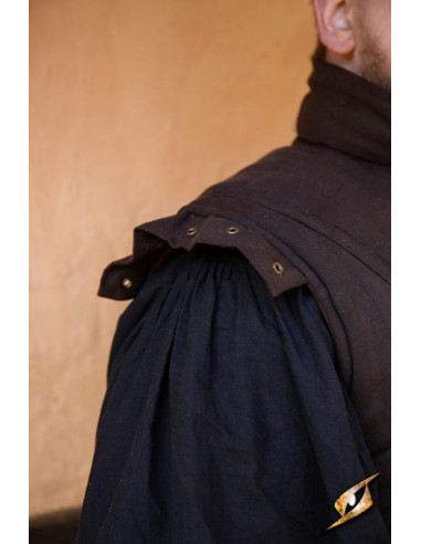 Mouwloze middeleeuwse krijger wambuis, bruine kleur