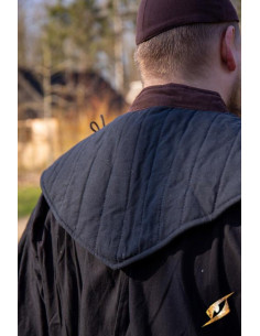Gewatteerde middeleeuwse gorget, zwartbruin 2