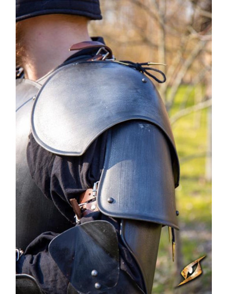 Medieval warrior skulderpuder, sort...