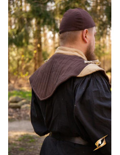 Gewatteerde middeleeuwse gorget, bruin-lichtbruin 2