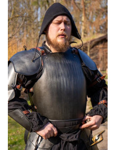 Medieval Squire brystplade, sort finish
