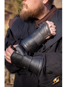 Middeleeuwse Scout Gauntlets, zwarte afwerking