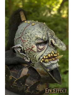 Grå troldemaske med hår, latex 2
