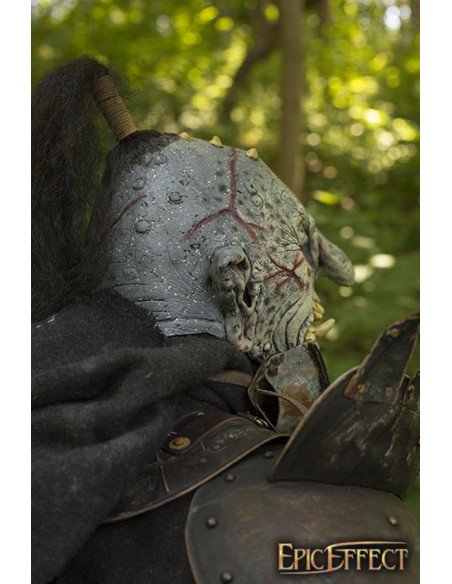 Grijs Troll Masker met haar, Latex