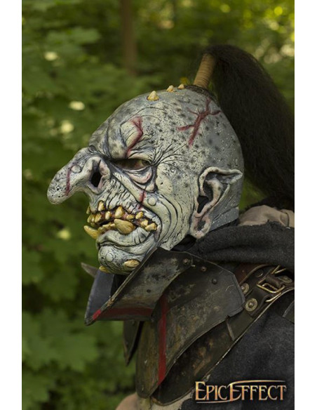 Grijs Troll Masker met haar, Latex