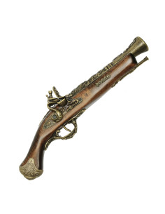 Pistola trabuco de pedernal latonada