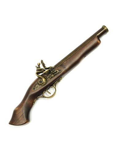 Pistola larga antigua de pedernal