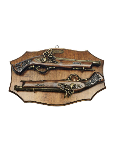 Holzrüstung mit Pistolen