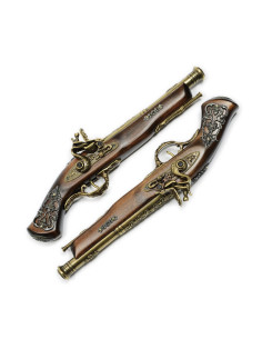 Duellpistolen-Set aus Messing
