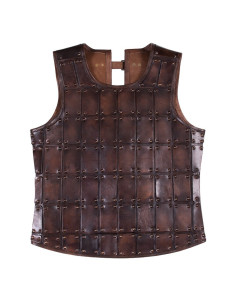 Korte middeleeuwse brigandine, in leer