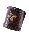 Viking læder armbånd med Trisquel