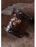 Viking læder armbånd med Trisquel