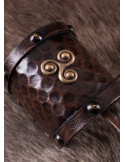 Viking læder armbånd med Trisquel