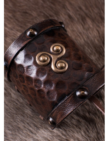 Wikinger Lederarmband mit Trisquel