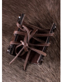Viking læder armbånd med Trisquel