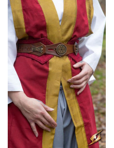 Cinturón Samurai Japonés Beruto, rojo y marrón 2