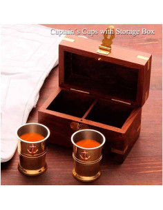 Set de vasos Pirata con caja madera
