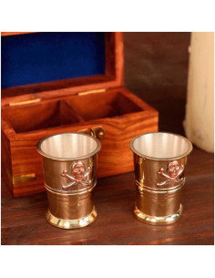 Set de vasos Capitán Pirata con caja madera