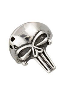 Schlichter Totenkopfring aus Stahl mit rustikalem Finish